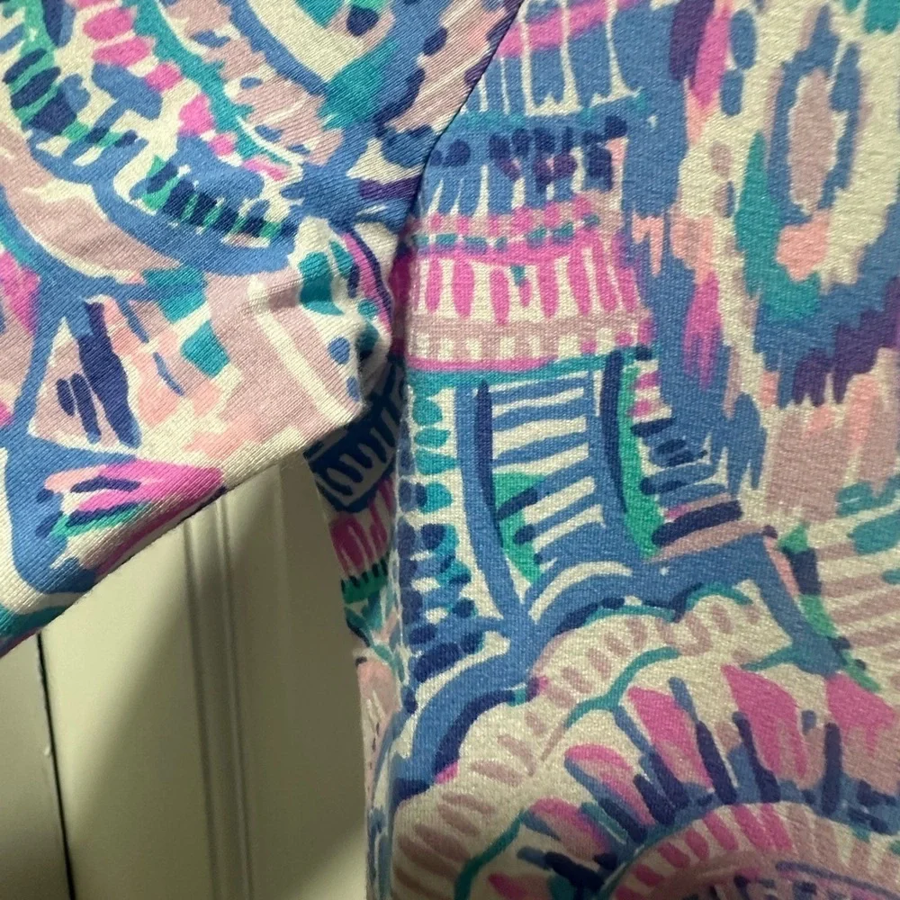 Lilly Pulitzer GIRLS MINI SOPHIE RUFFLE DRESS Pink Blue 12-14